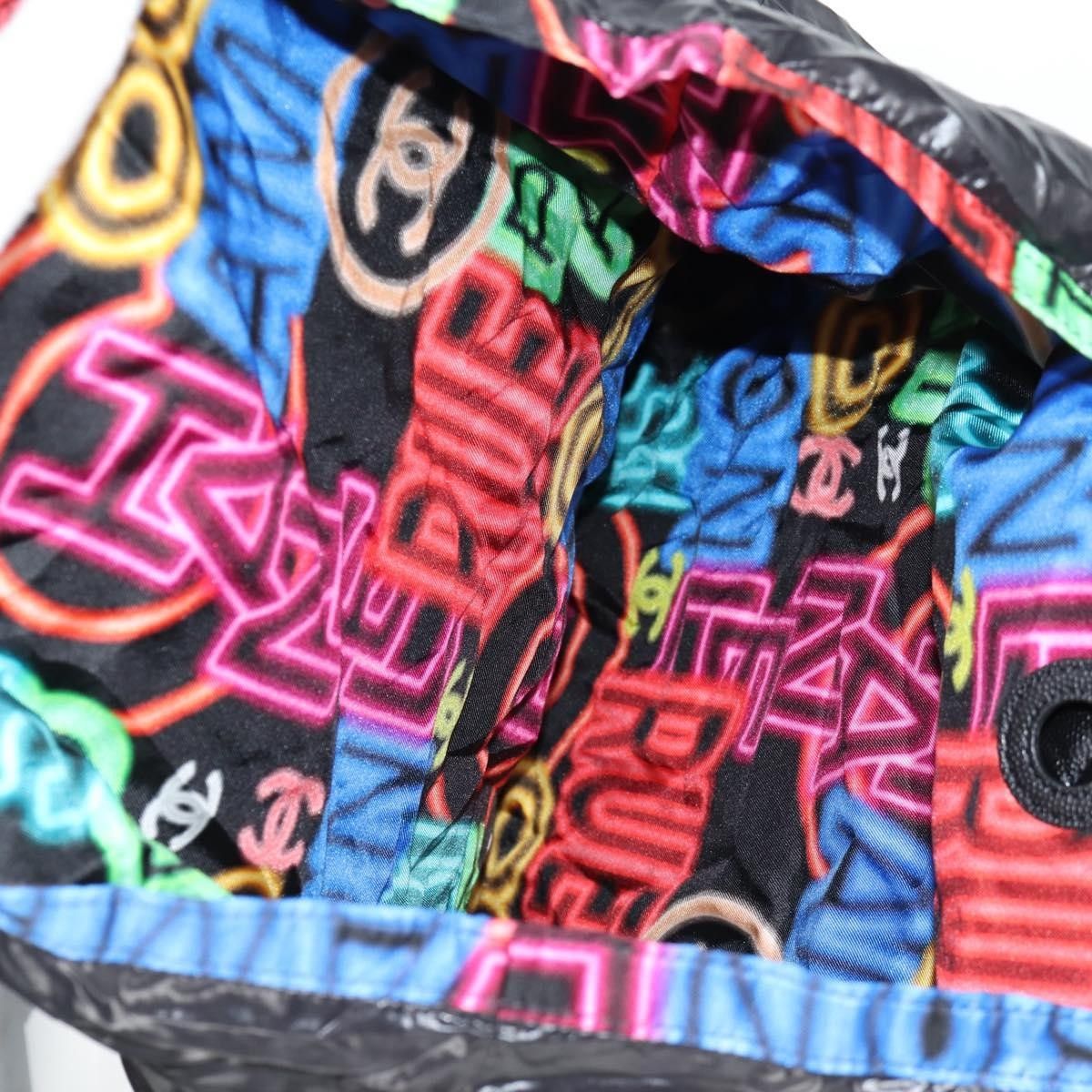 Chanel Chanel Foldable Tote Bag with Chain Quilted Caviar with Printed Nylon Size ONE SIZE - 24 Thumbnail