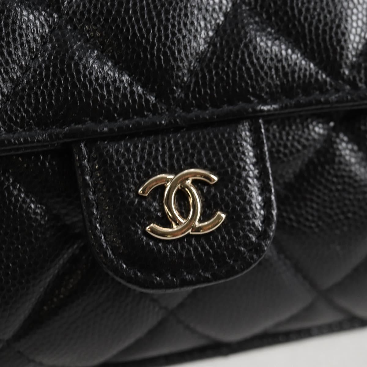Chanel Chanel Foldable Tote Bag with Chain Quilted Caviar with Printed Nylon Size ONE SIZE - 17 Thumbnail