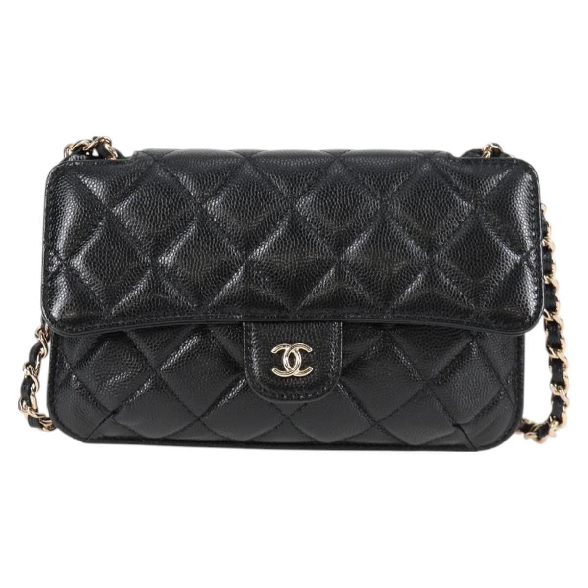 Chanel Chanel Foldable Tote Bag with Chain Quilted Caviar with Printed Nylon Size ONE SIZE - 15 Thumbnail