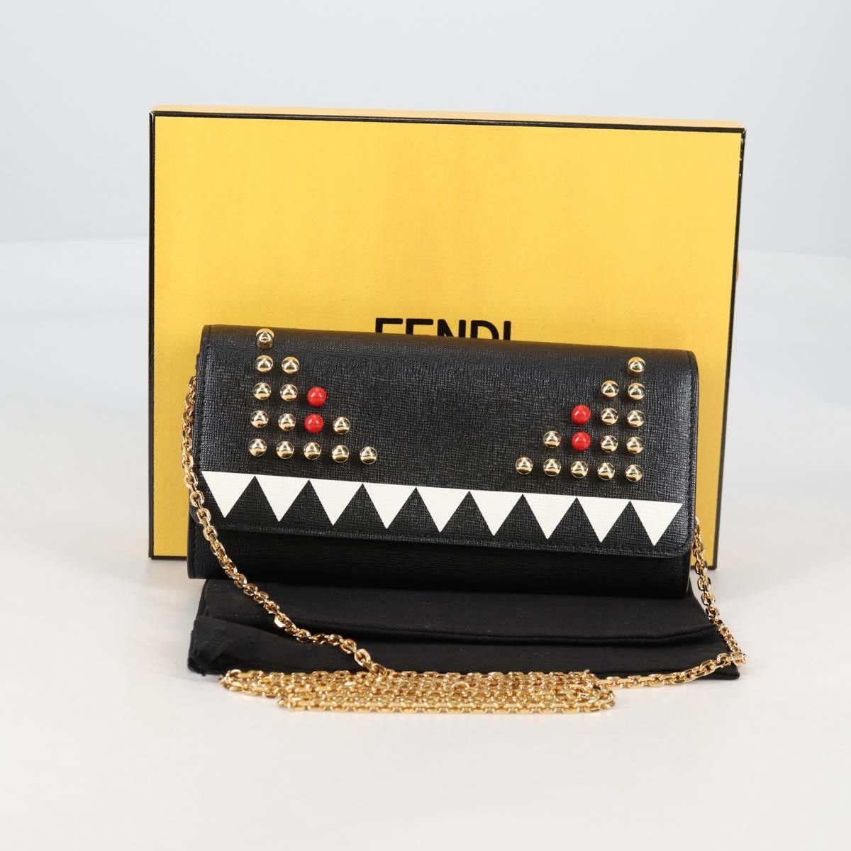 Fendi Fendi Monster Wallet on Chain Studded Leather Size ONE SIZE - 14 Thumbnail