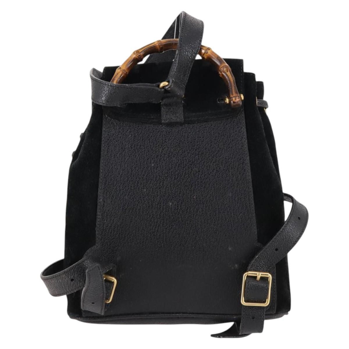 Gucci Gucci Vintage Bamboo Backpack Suede Size ONE SIZE - 2 Thumbnail