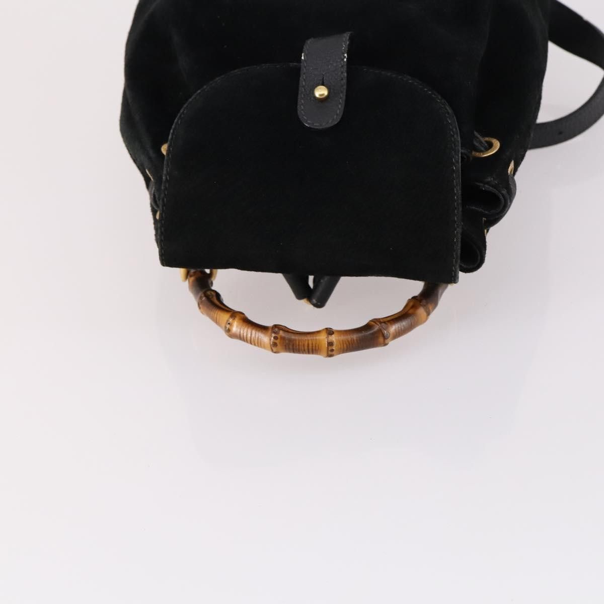 Gucci Gucci Vintage Bamboo Backpack Suede Size ONE SIZE - 8 Thumbnail