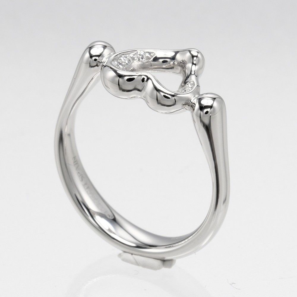 Tiffany & Co. Tiffany & Co. Elsa Peretti Open Heart Ring Platinum with Diamonds Size ONE SIZE - 2 Thumbnail