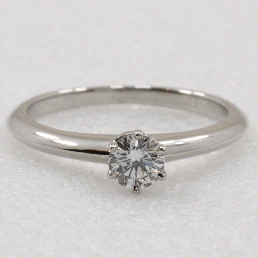 Tiffany & Co. Tiffany & Co. Tiffany Setting Solitaire Ring Platinum with RBC Diamond Size ONE SIZE - 3 Thumbnail