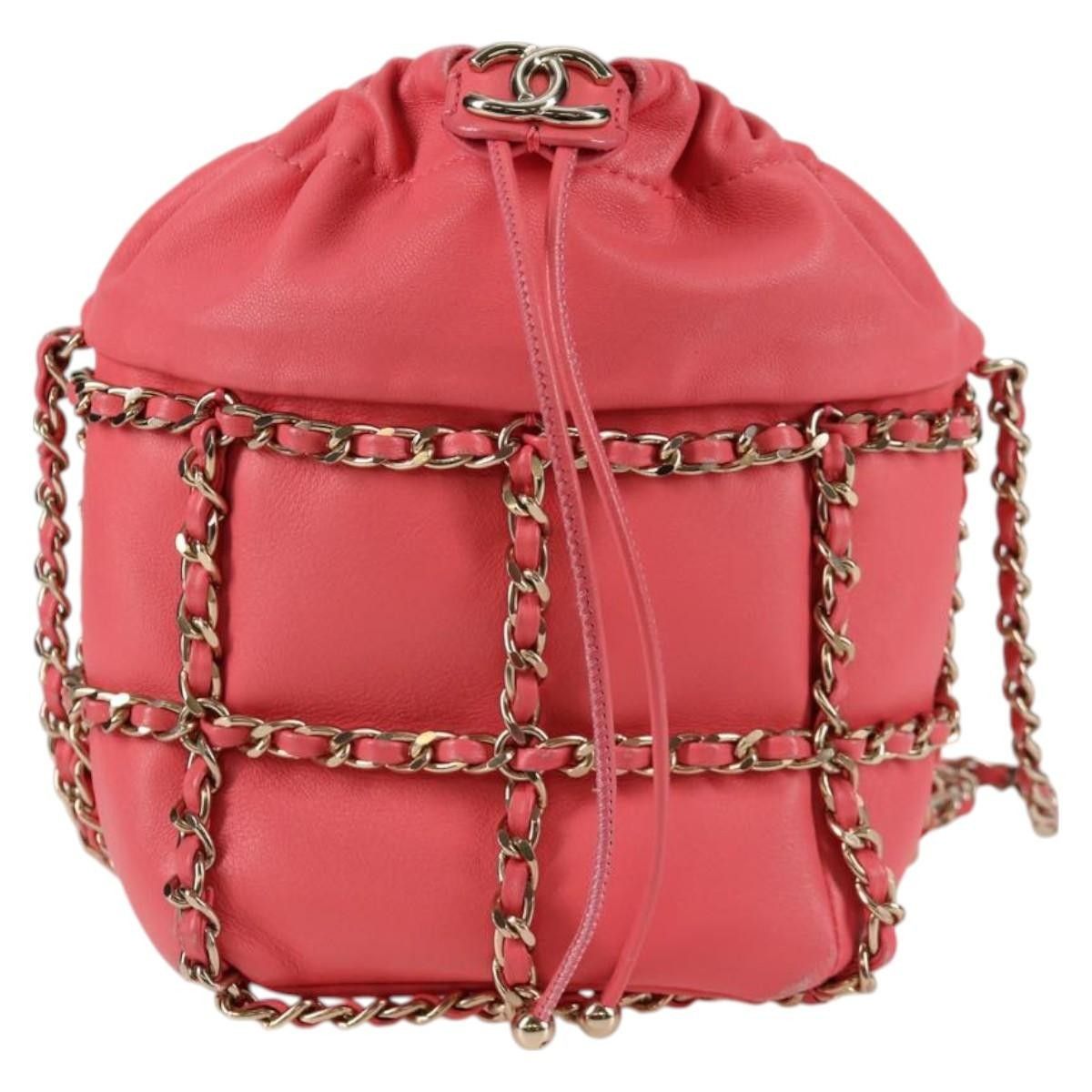 Chanel Chanel Chain Frame CC Drawstring Bucket Bag Lambskin Size ONE SIZE - 16 Thumbnail