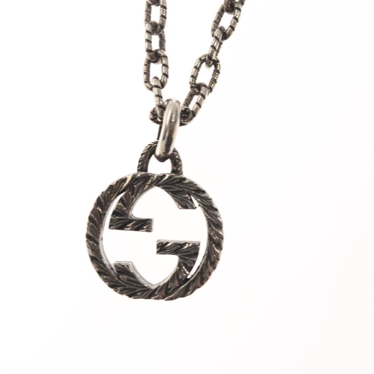 Gucci Gucci Engraved Interlocking G Chain Link Pendant Necklace Sterling Silver Size ONE SIZE - 4 Thumbnail