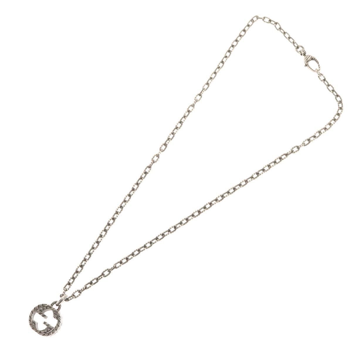 Gucci Gucci Engraved Interlocking G Chain Link Pendant Necklace Sterling Silver Size ONE SIZE - 2 Thumbnail