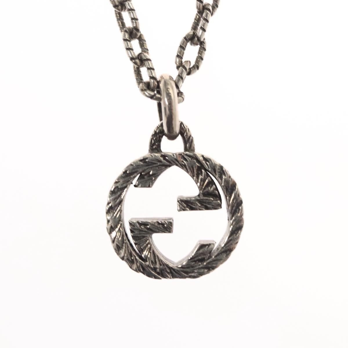 Gucci Gucci Engraved Interlocking G Chain Link Pendant Necklace Sterling Silver Size ONE SIZE - 3 Thumbnail