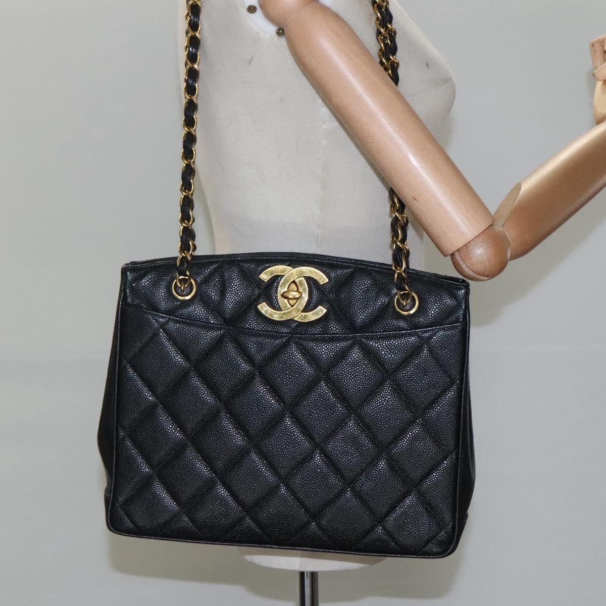 Chanel Chanel Vintage CC Lock Pocket Chain Tote Caviar Size ONE SIZE - 13 Thumbnail