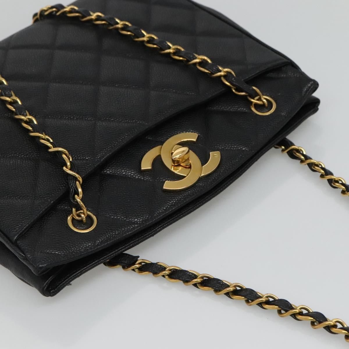 Chanel Chanel Vintage CC Lock Pocket Chain Tote Caviar Size ONE SIZE - 16 Thumbnail