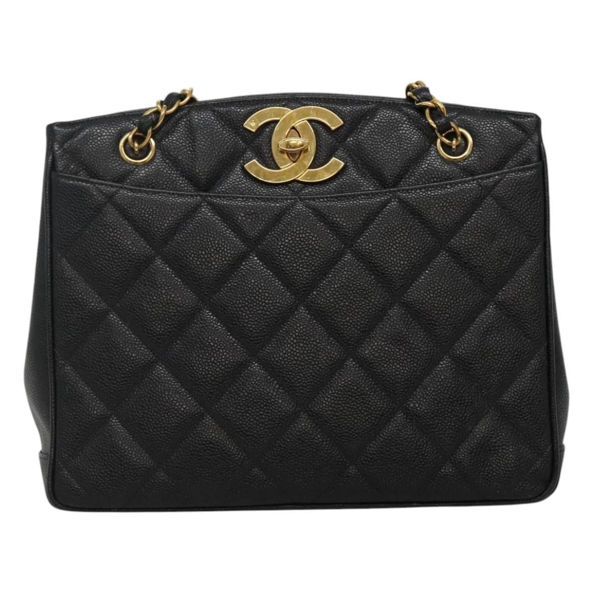 Chanel Chanel Vintage CC Lock Pocket Chain Tote Caviar Size ONE SIZE - 19 Thumbnail