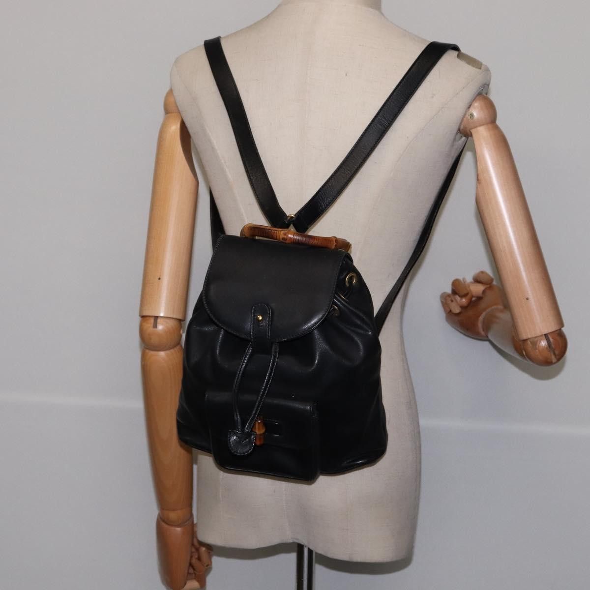 Gucci Gucci Vintage Bamboo Backpack Leather Size ONE SIZE - 14 Thumbnail