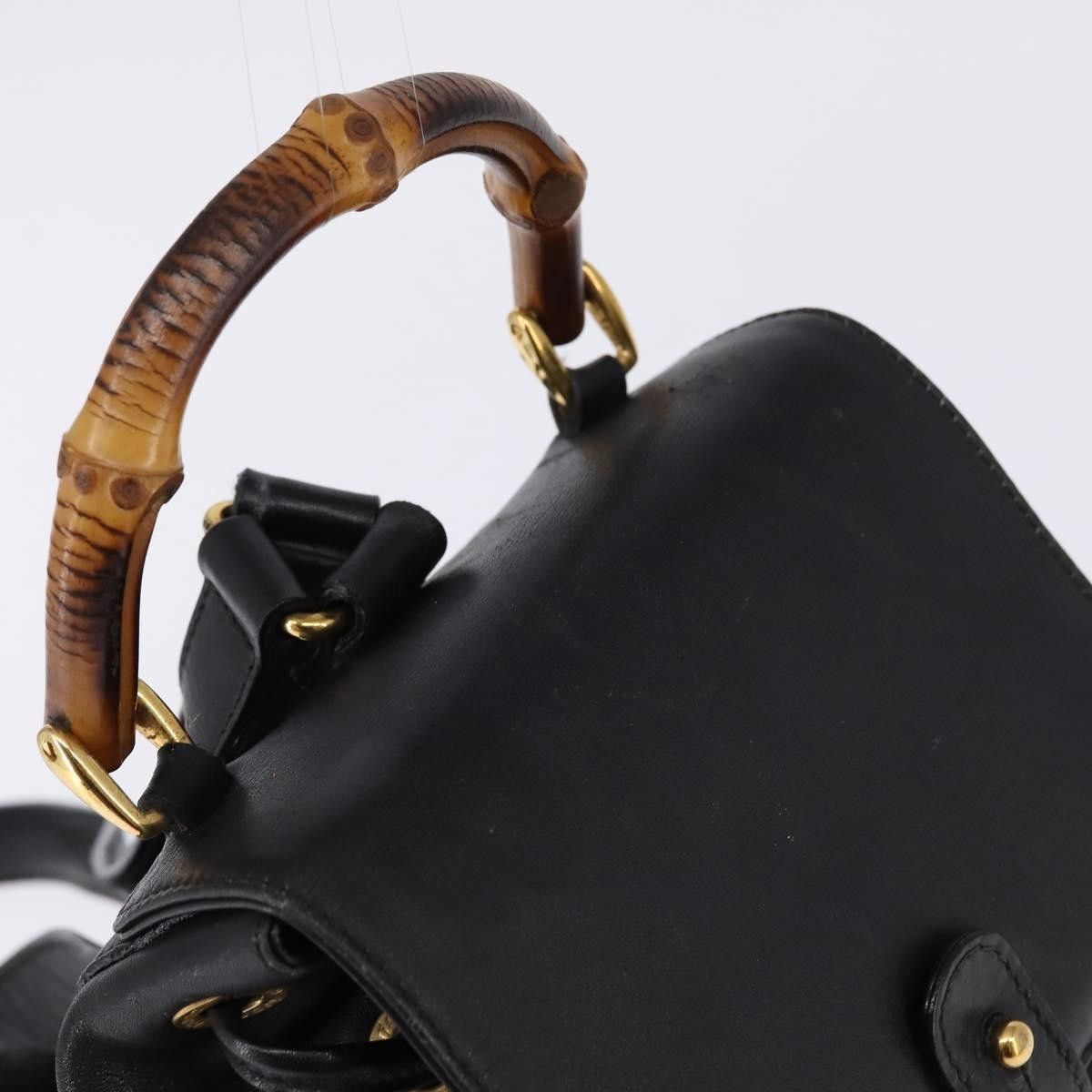 Gucci Gucci Vintage Bamboo Backpack Leather Size ONE SIZE - 8 Thumbnail