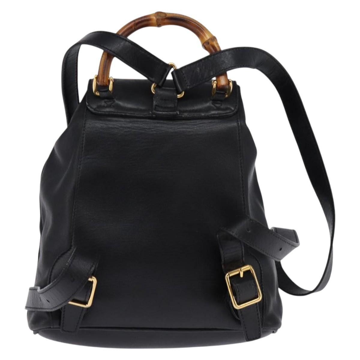 Gucci Gucci Vintage Bamboo Backpack Leather Size ONE SIZE - 2 Thumbnail