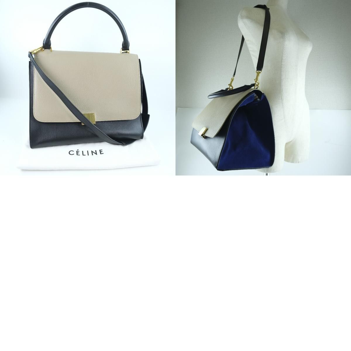 Celine Celine Trapeze Bag Leather with Suede Size ONE SIZE - 9 Thumbnail