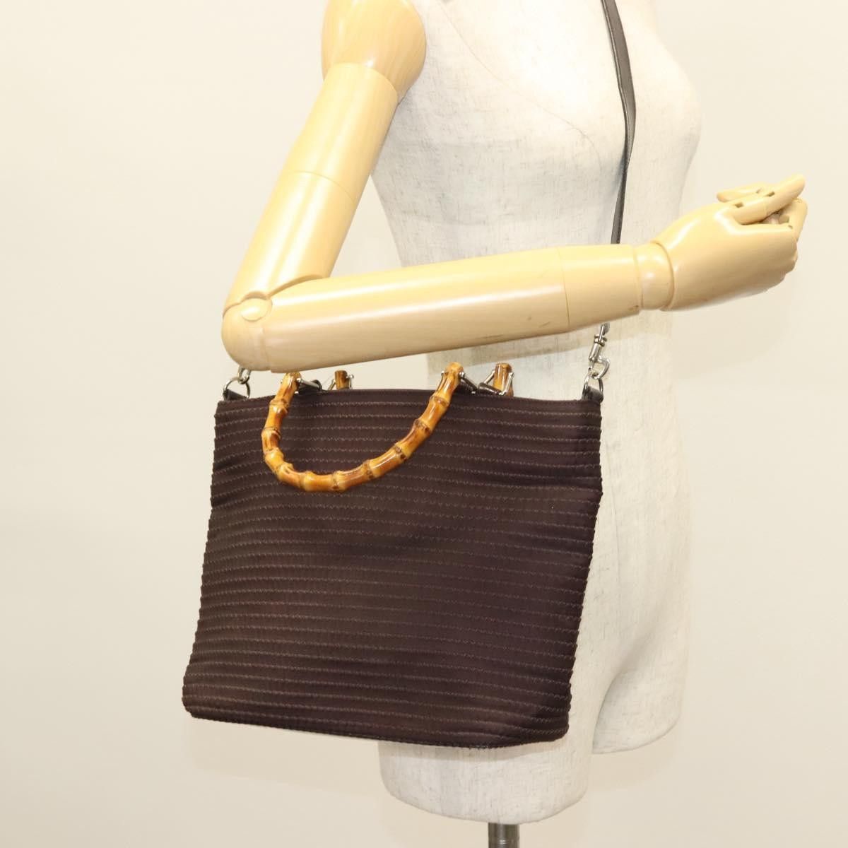 Gucci Gucci Vintage Bamboo Handle Tote Nylon Size ONE SIZE - 16 Thumbnail