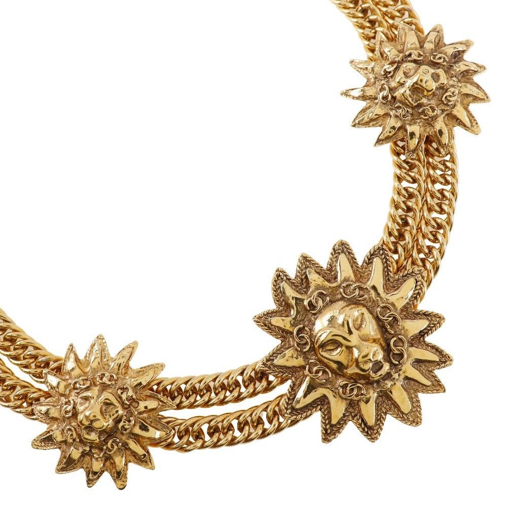 Chanel Chanel Vintage Double Chain Leo Lion Sun Necklace Metal Size ONE SIZE - 2 Thumbnail