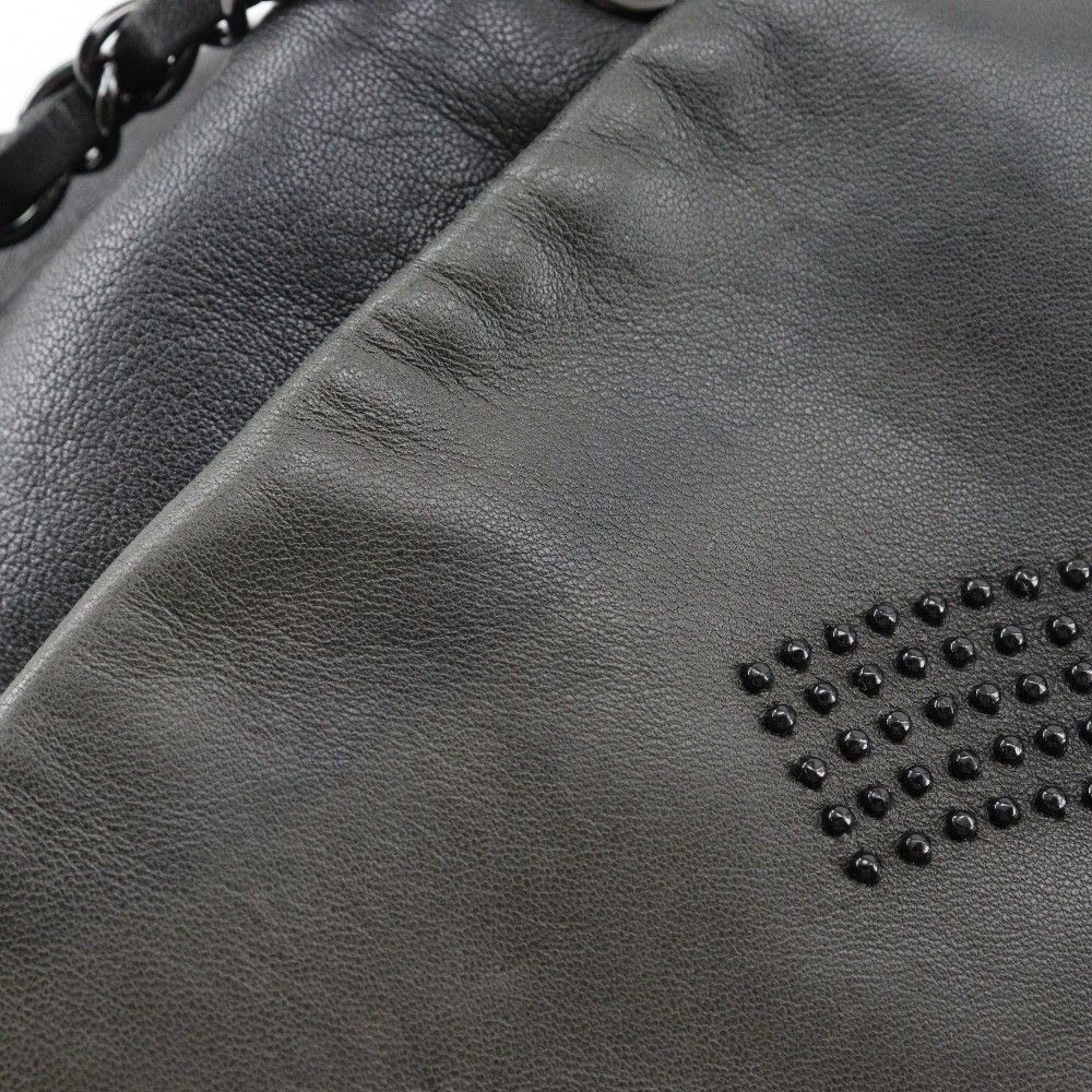 Chanel Chanel Studded CC Accordion Flap Bag Leather Size ONE SIZE - 12 Thumbnail