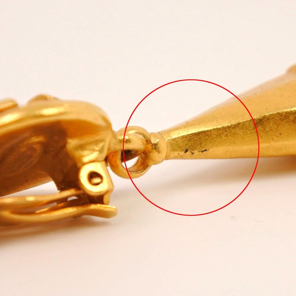 Chanel Chanel Logo Drop Earrings Plated Gold Size ONE SIZE - 6 Thumbnail