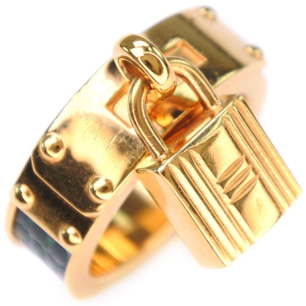Hermes Hermes Kelly Gavroche Ring Gold plated and Leather Size ONE SIZE - 4 Thumbnail