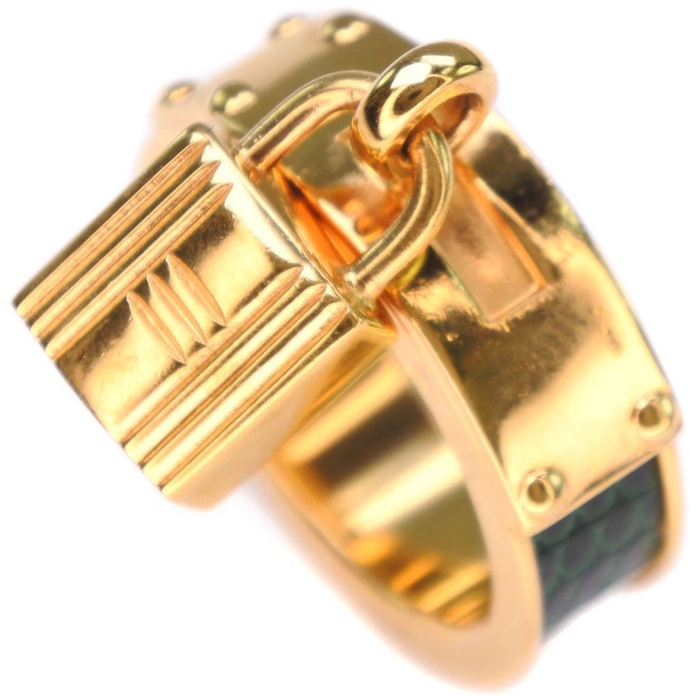 Hermes Hermes Kelly Gavroche Ring Gold plated and Leather Size ONE SIZE - 5 Thumbnail