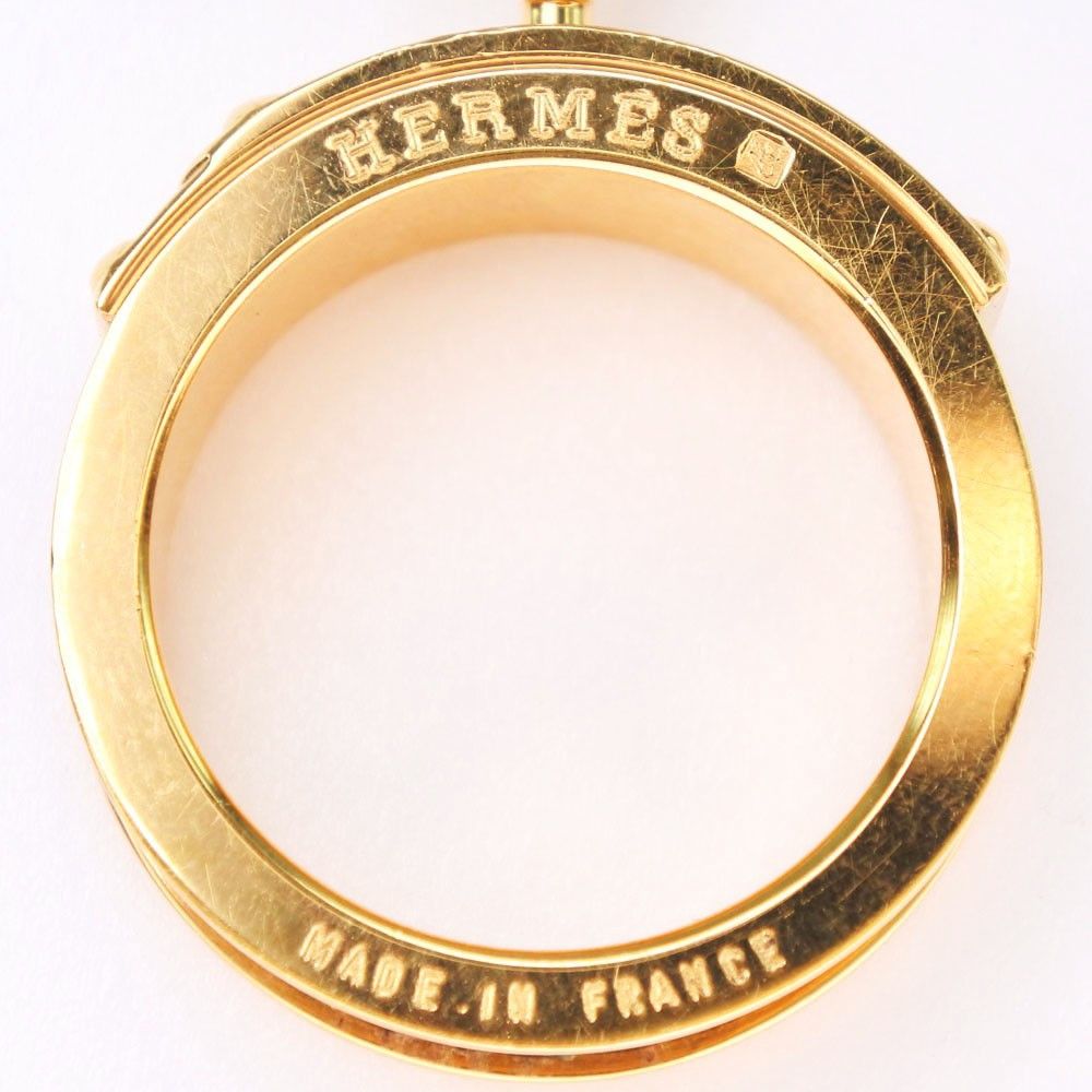 Hermes Hermes Kelly Gavroche Ring Gold plated and Leather Size ONE SIZE - 6 Thumbnail