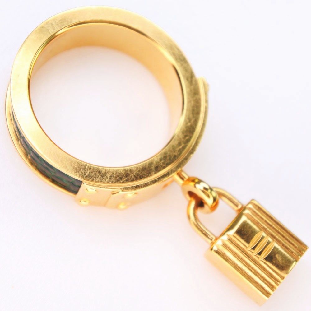 Hermes Hermes Kelly Gavroche Ring Gold plated and Leather Size ONE SIZE - 2 Thumbnail
