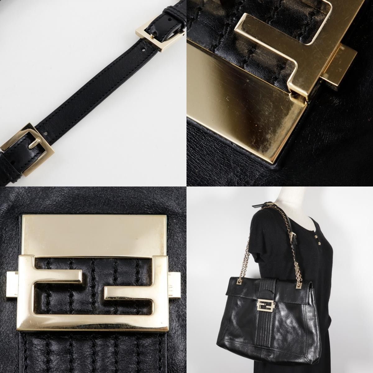 Fendi Fendi Maxi Baguette Chain Shoulder Bag Leather Size ONE SIZE - 7 Thumbnail