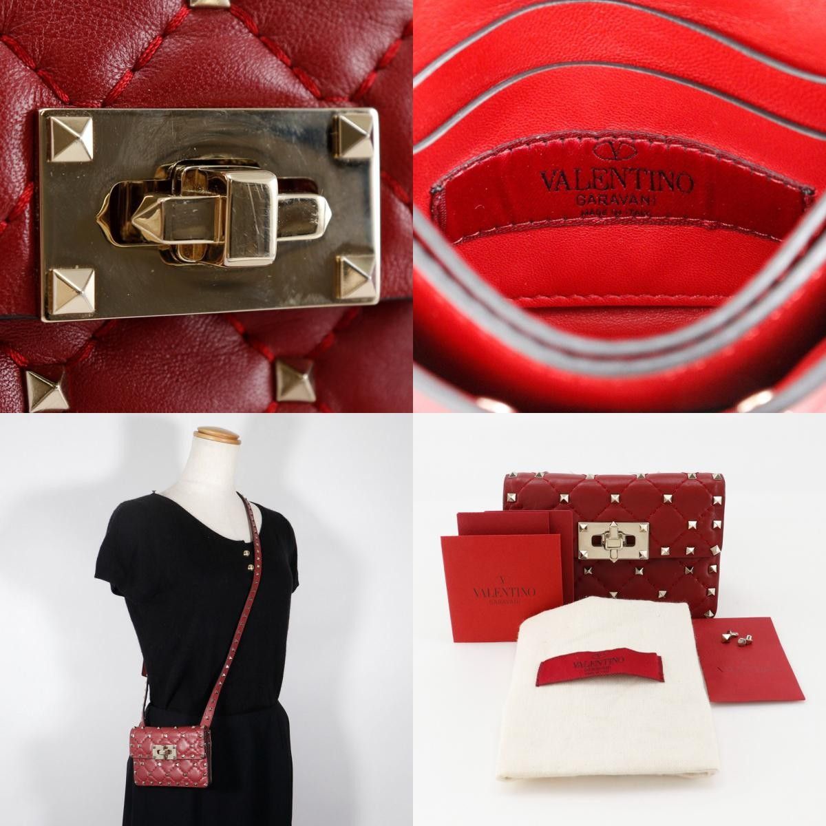 Valentino Valentino Garavani Rockstud Shoulder Bag Leather Size ONE SIZE - 8 Thumbnail