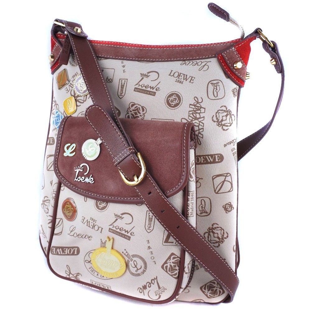 Loewe Loewe Pin batch shoulder bag Canvas and suede Size ONE SIZE - 9 Thumbnail