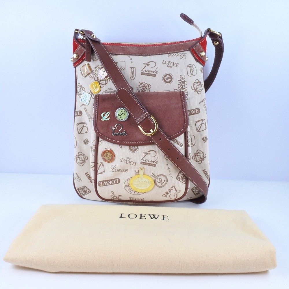 Loewe Loewe Pin batch shoulder bag Canvas and suede Size ONE SIZE - 6 Thumbnail