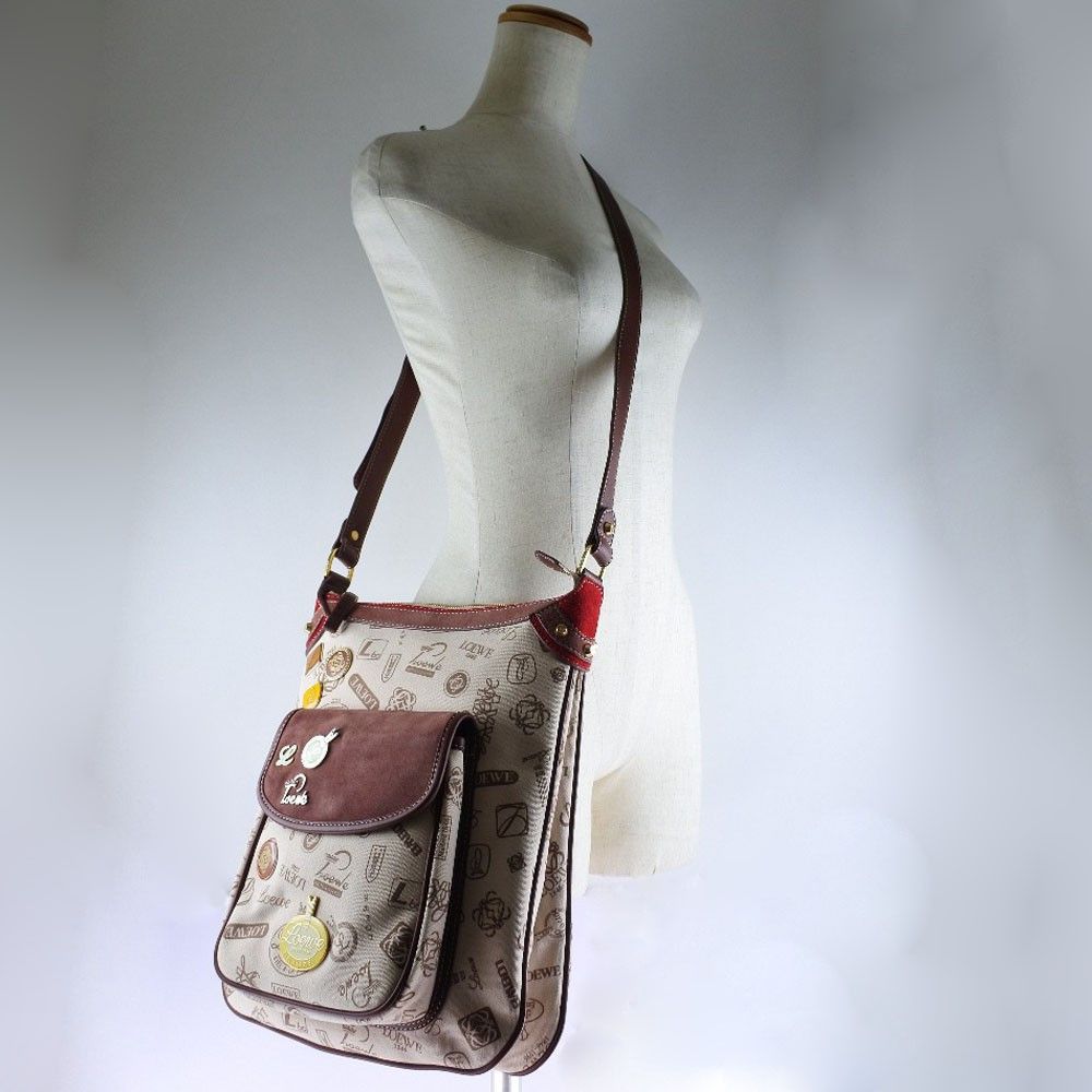 Loewe Loewe Pin batch shoulder bag Canvas and suede Size ONE SIZE - 7 Thumbnail