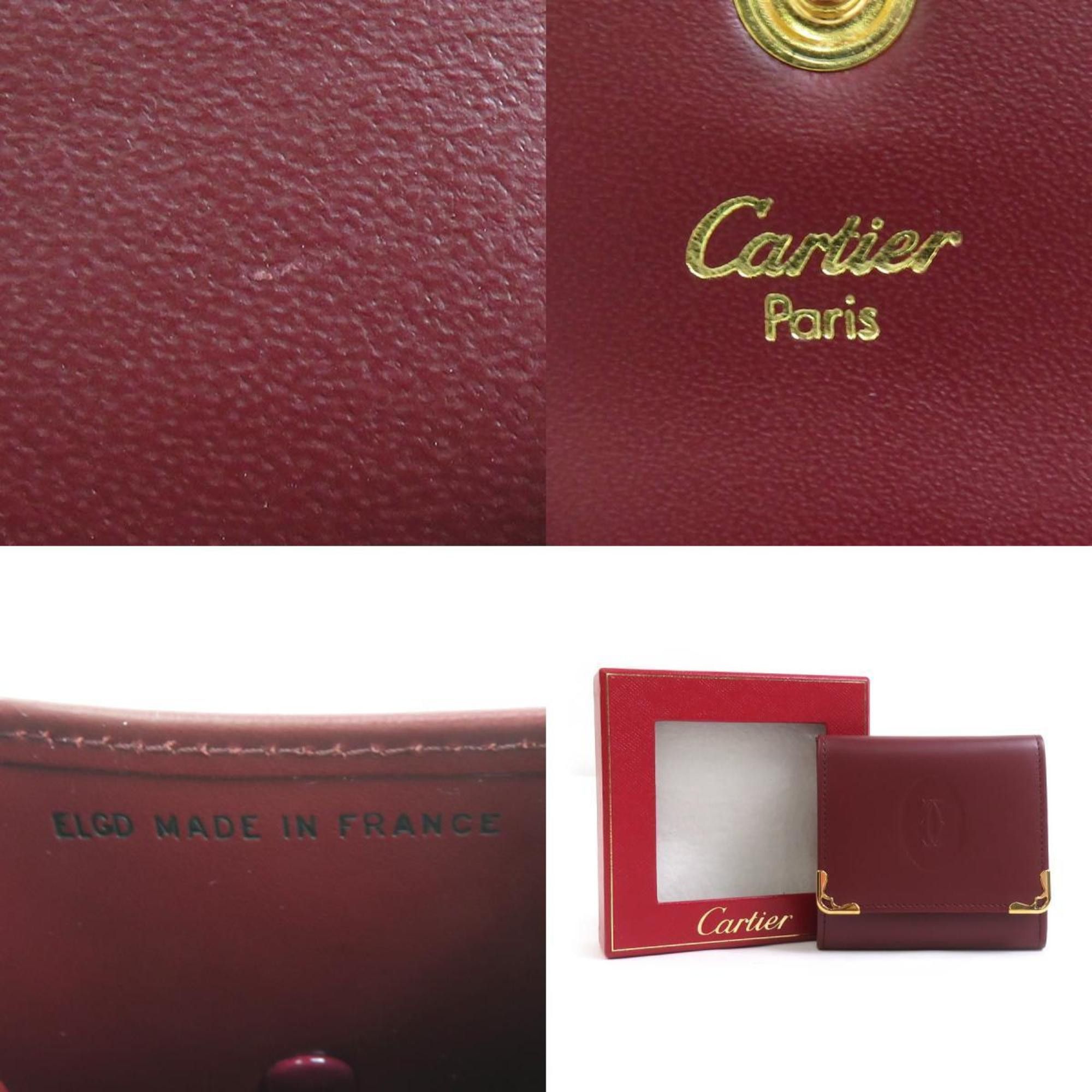 Cartier Cartier Must Line Leather Wallet/Coin Case, Bordeaux, Men's/Women's, H31639a Size ONE SIZE - 5 Thumbnail