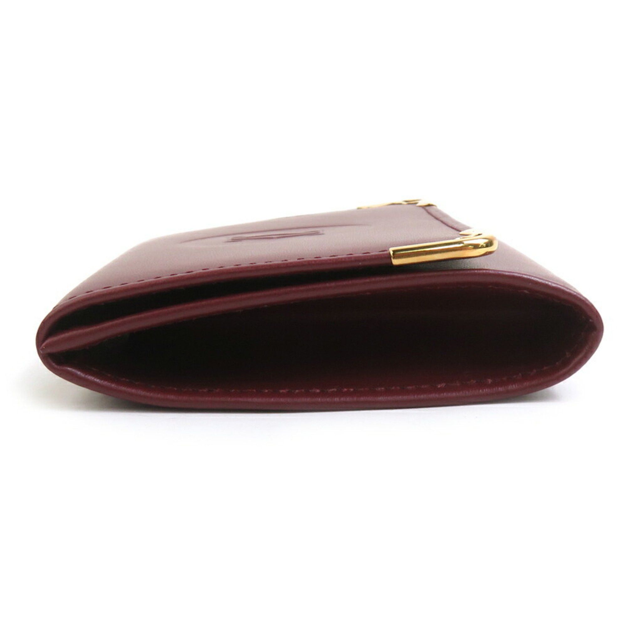 Cartier Cartier Must Line Leather Wallet/Coin Case, Bordeaux, Men's/Women's, H31639a Size ONE SIZE - 4 Thumbnail