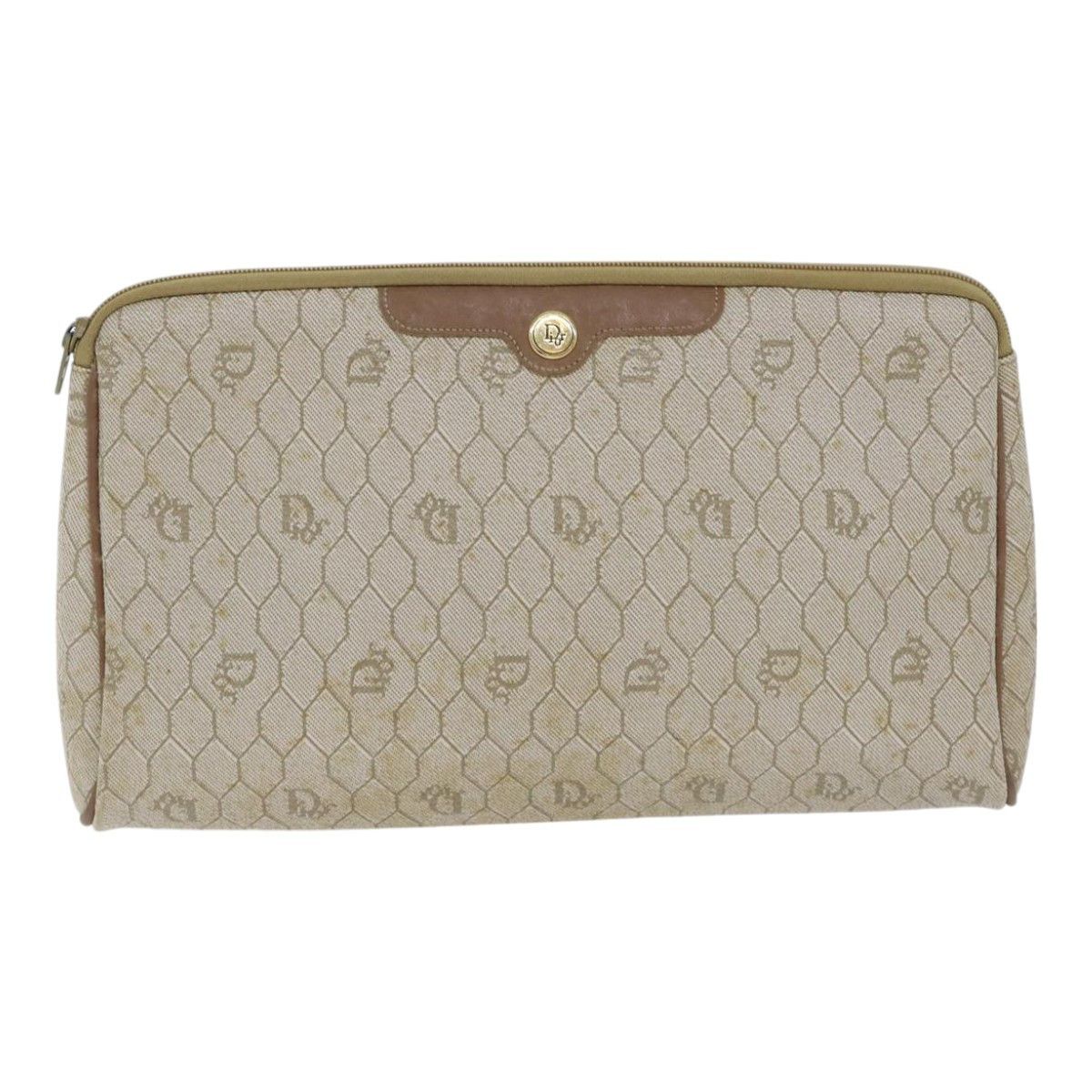 Dior Christian Dior Vintage Honeycomb Zip Pouch Coated Canvas Size ONE SIZE - 13 Thumbnail