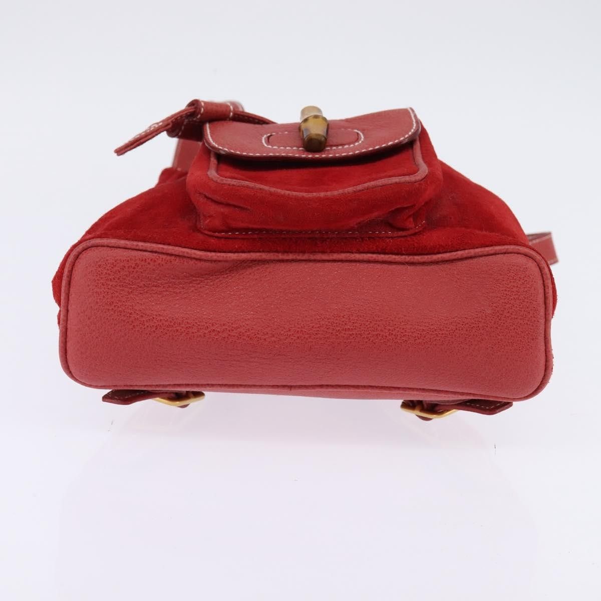 Gucci Gucci Vintage Bamboo Backpack Suede Size ONE SIZE - 21 Thumbnail