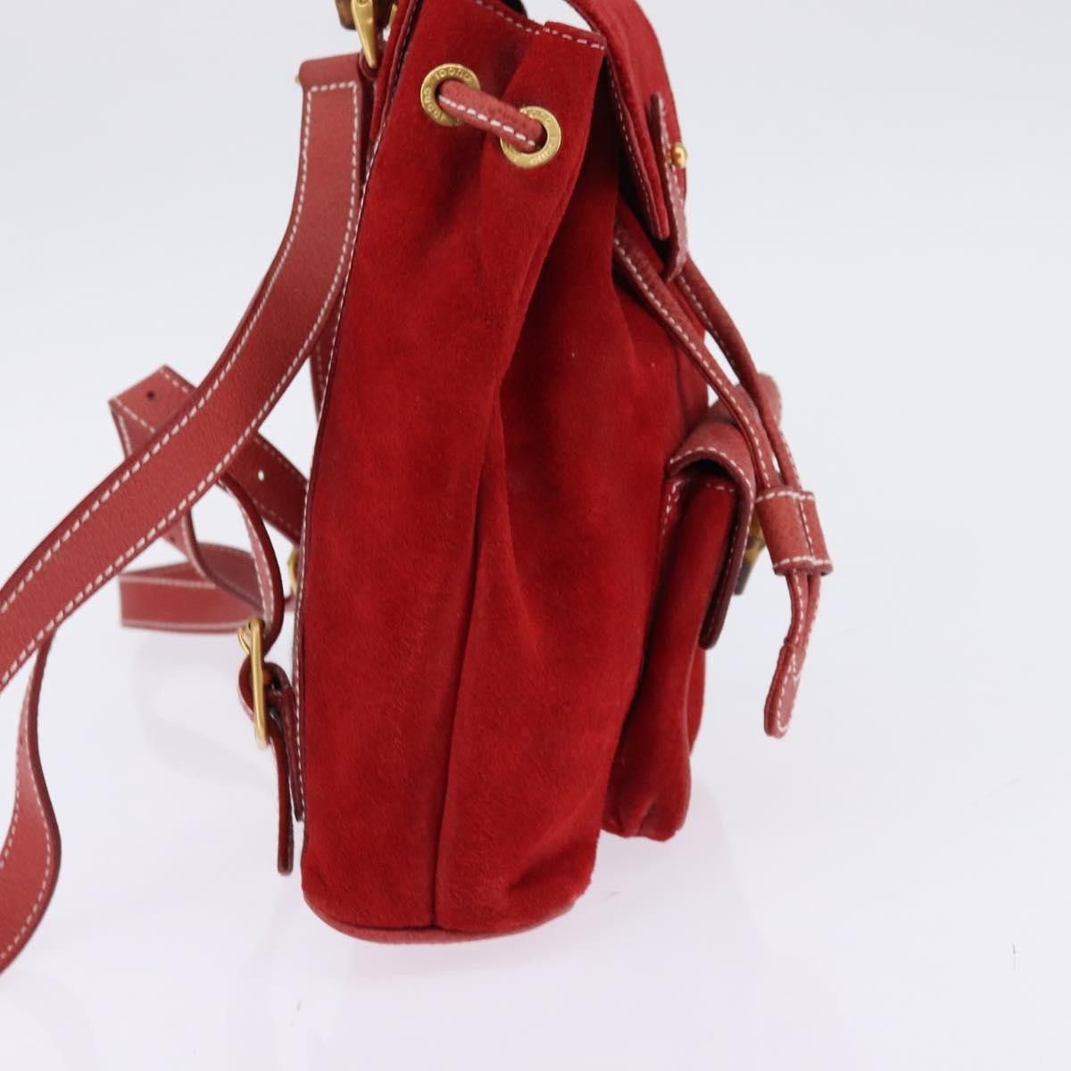 Gucci Gucci Vintage Bamboo Backpack Suede Size ONE SIZE - 4 Thumbnail