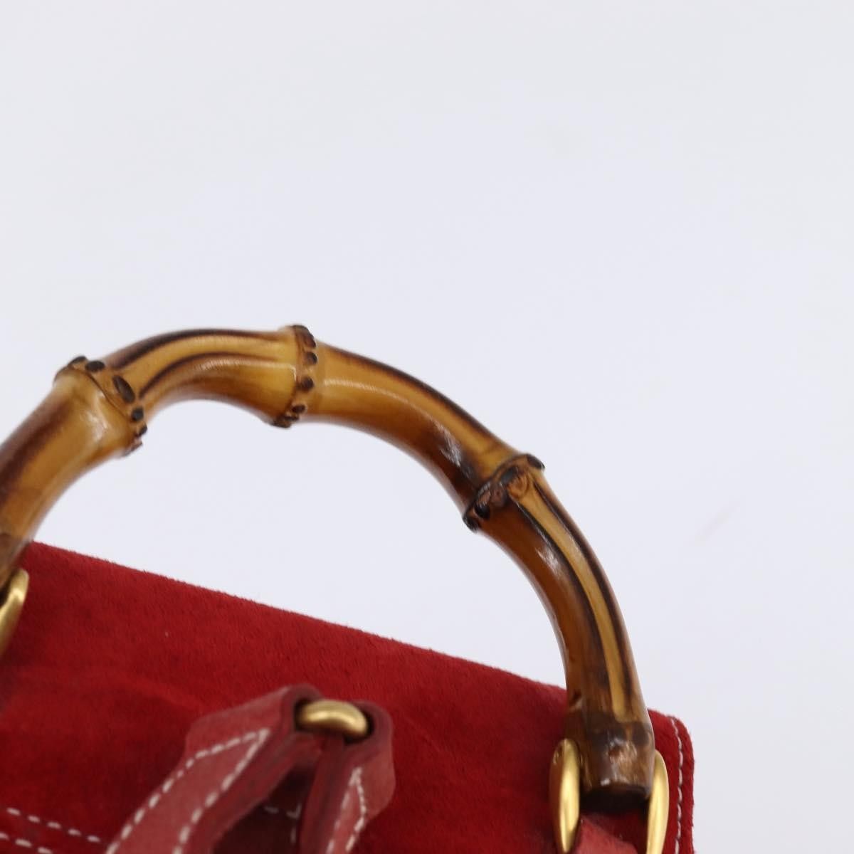 Gucci Gucci Vintage Bamboo Backpack Suede Size ONE SIZE - 20 Thumbnail