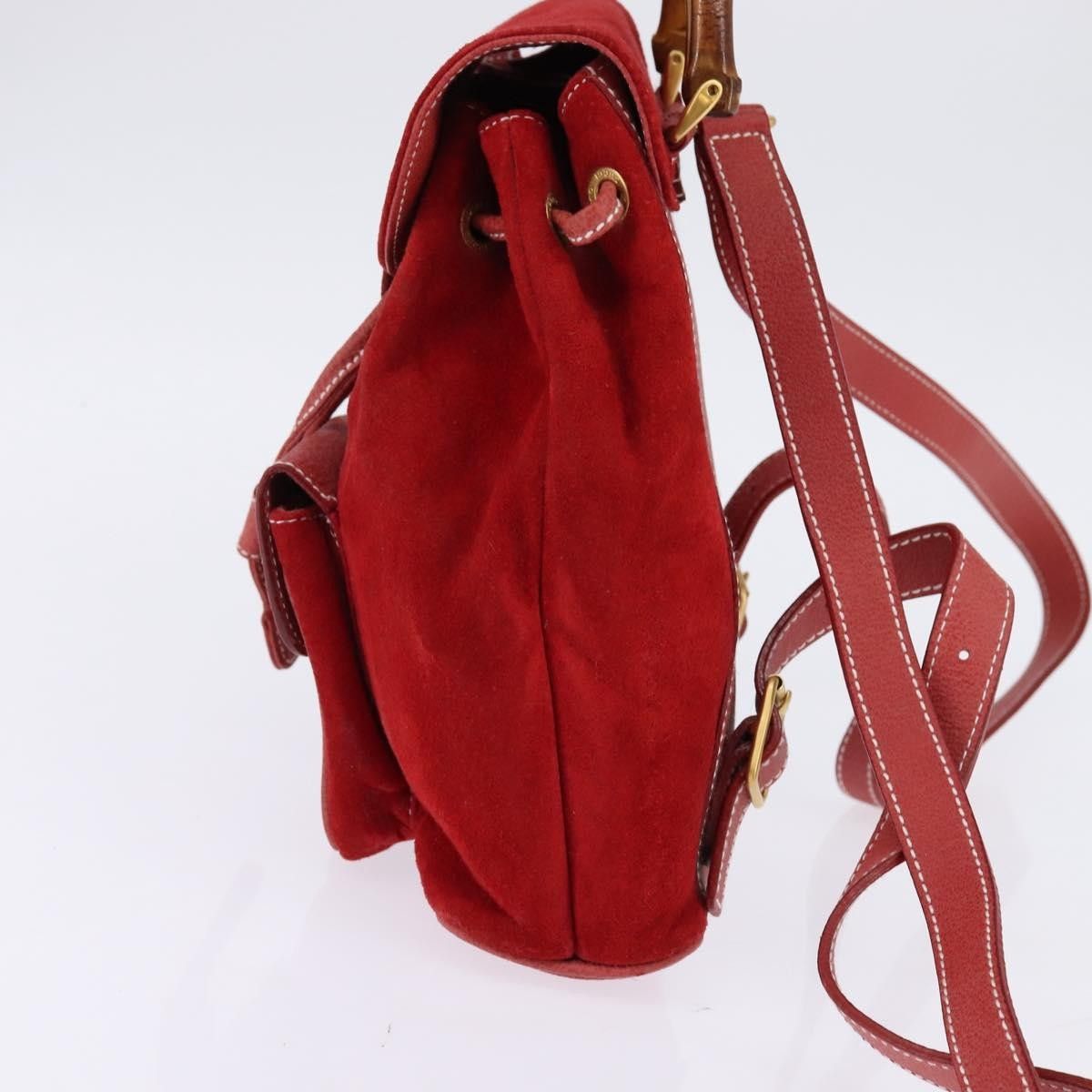 Gucci Gucci Vintage Bamboo Backpack Suede Size ONE SIZE - 3 Thumbnail