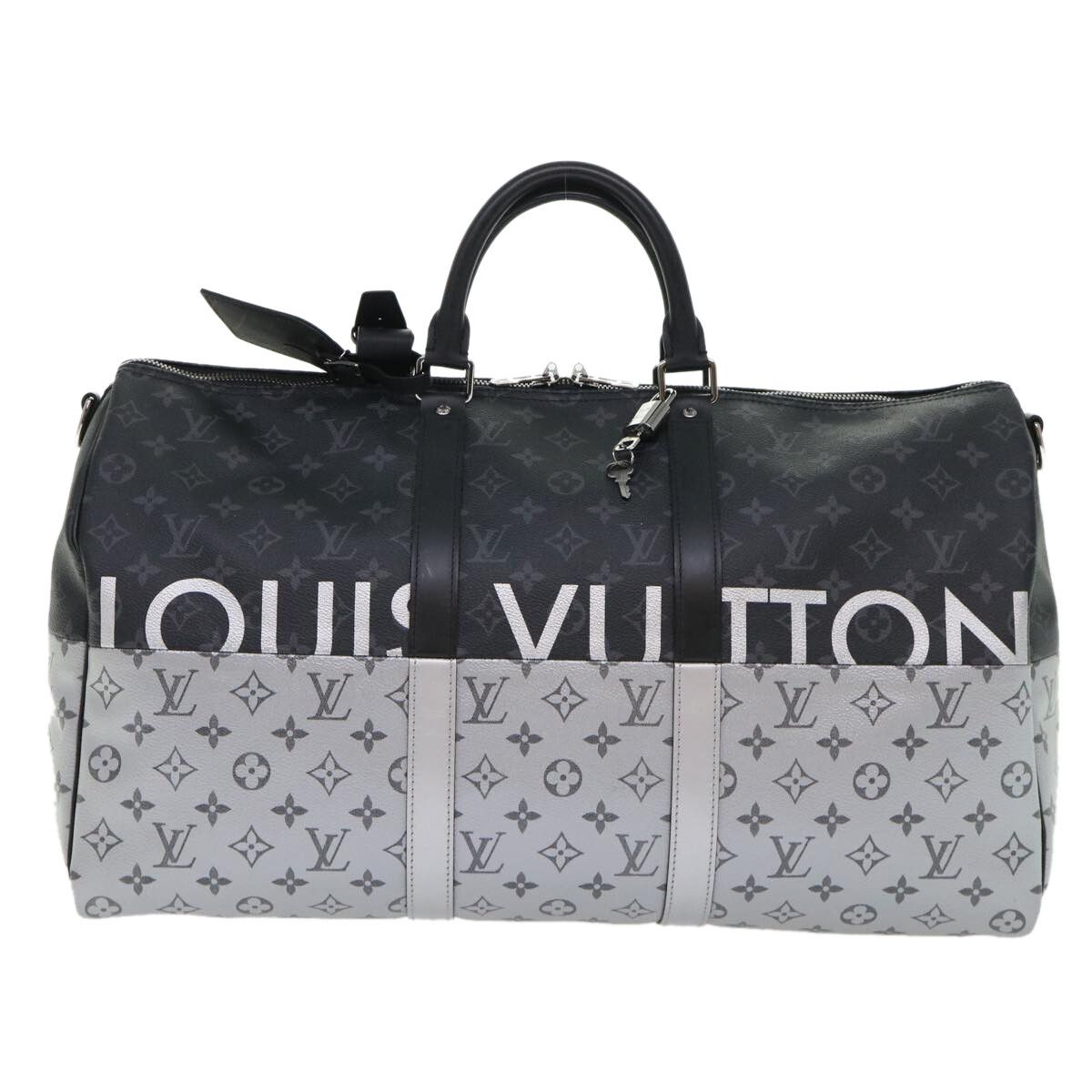 Louis Vuitton Louis Vuitton Keepall Bandouliere Bag Monogram Eclipse Split Canvas Size ONE SIZE - 19 Thumbnail