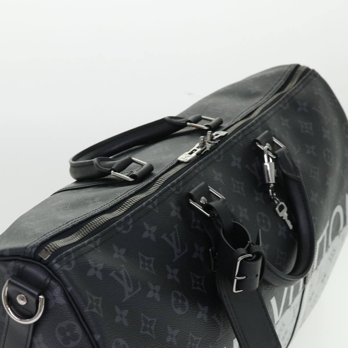 Louis Vuitton Louis Vuitton Keepall Bandouliere Bag Monogram Eclipse Split Canvas Size ONE SIZE - 17 Thumbnail