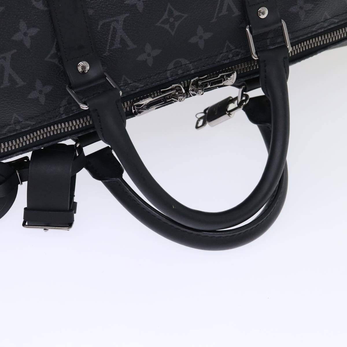 Louis Vuitton Louis Vuitton Keepall Bandouliere Bag Monogram Eclipse Split Canvas Size ONE SIZE - 8 Thumbnail
