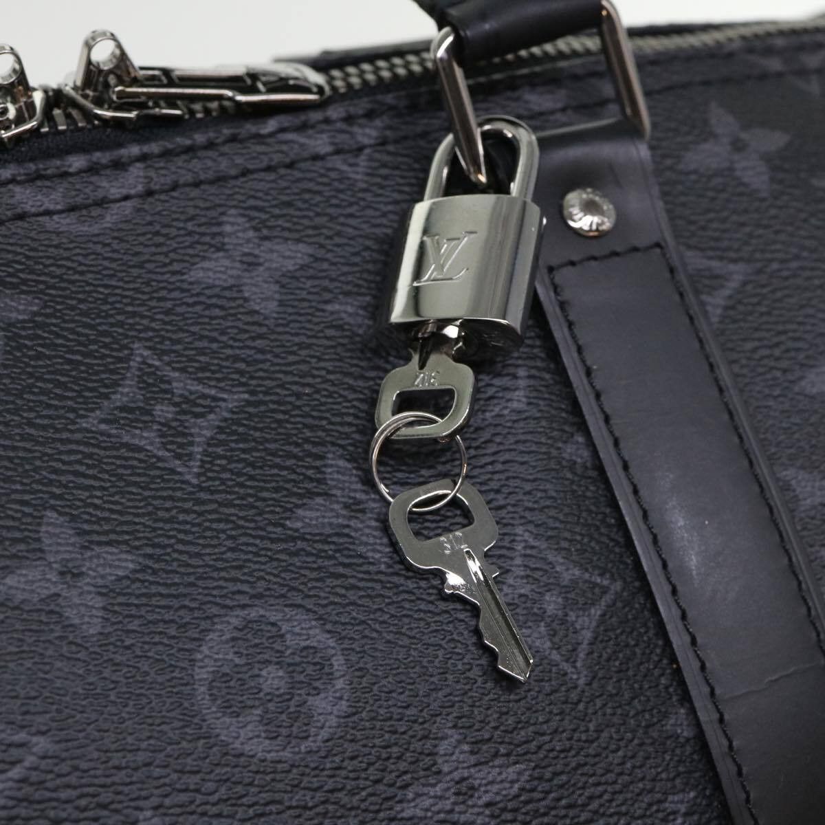 Louis Vuitton Louis Vuitton Keepall Bandouliere Bag Monogram Eclipse Split Canvas Size ONE SIZE - 21 Thumbnail