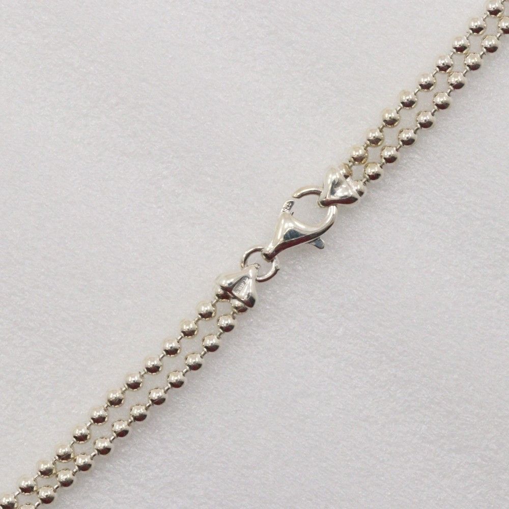 Gucci Gucci Logo Bar Double Ball Necklace Silver 925 Size ONE SIZE - 4 Thumbnail