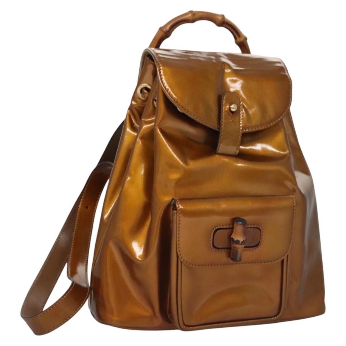 Gucci Vintage Bamboo Backpack Patent