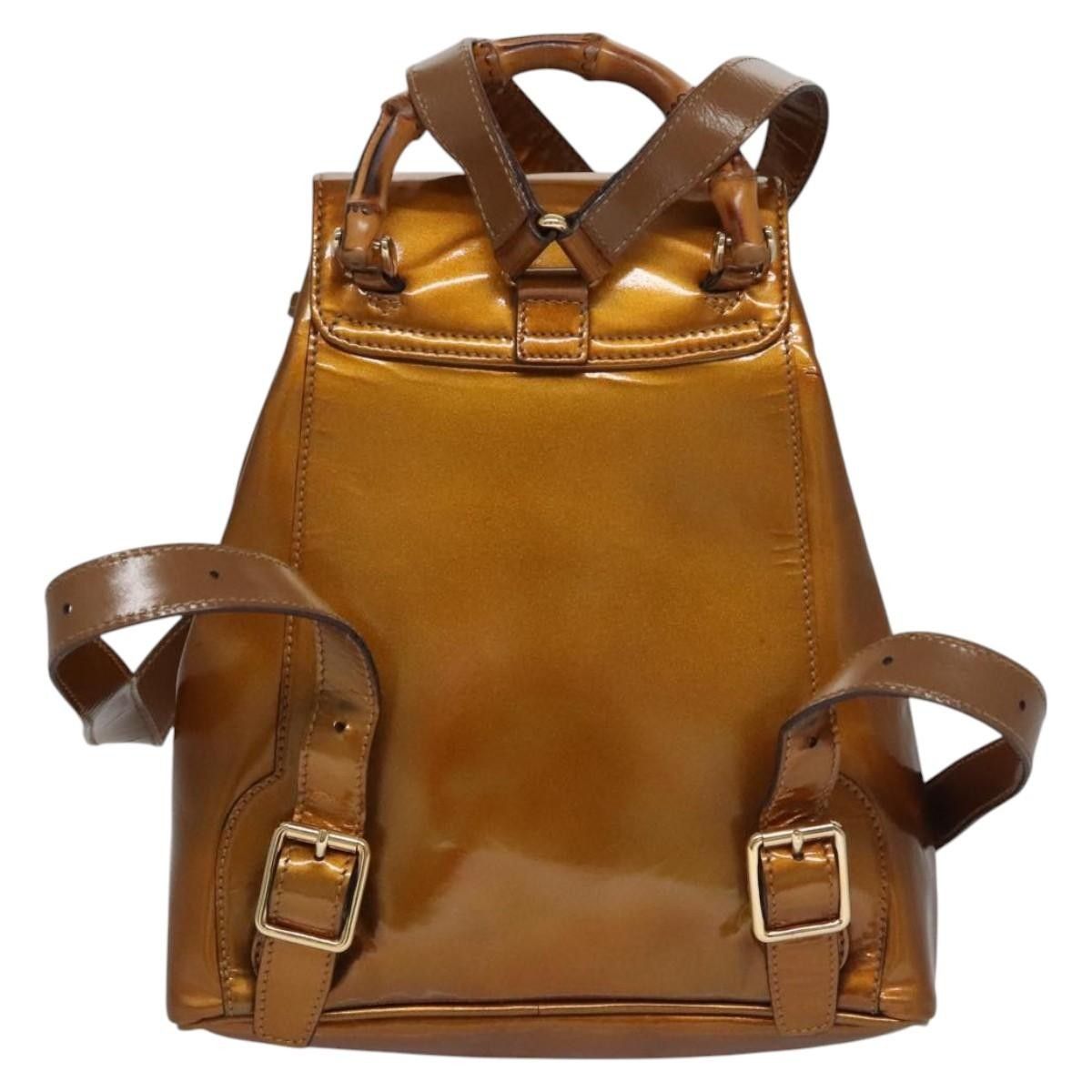 Gucci Vintage Bamboo Backpack Patent