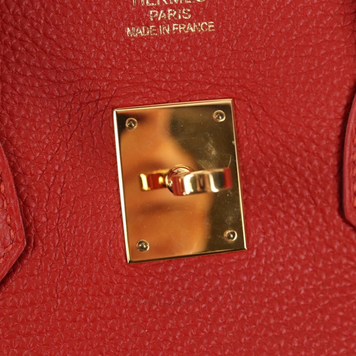 Hermes Hermes Birkin Handbag Red Togo with Gold Hardware Size ONE SIZE - 13 Thumbnail