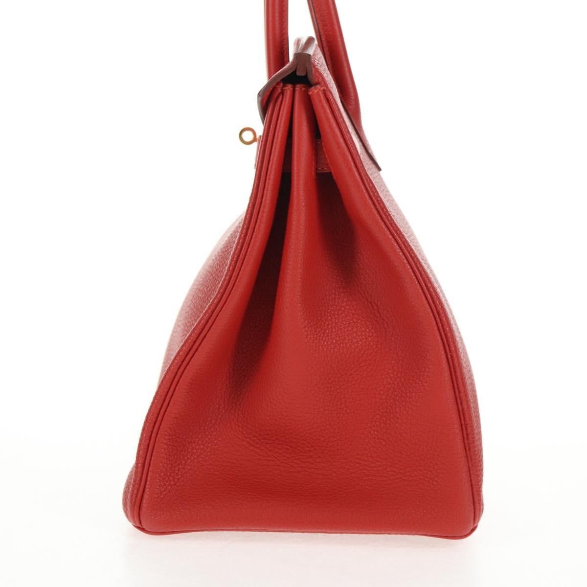 Hermes Hermes Birkin Handbag Red Togo with Gold Hardware Size ONE SIZE - 3 Thumbnail