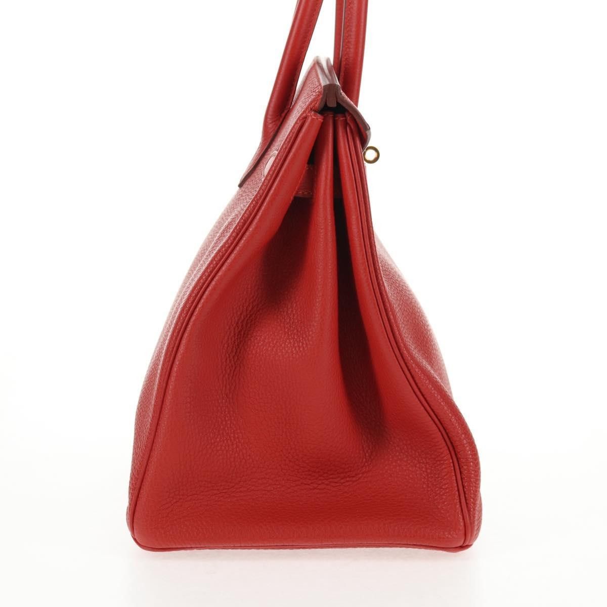 Hermes Hermes Birkin Handbag Red Togo with Gold Hardware Size ONE SIZE - 4 Thumbnail