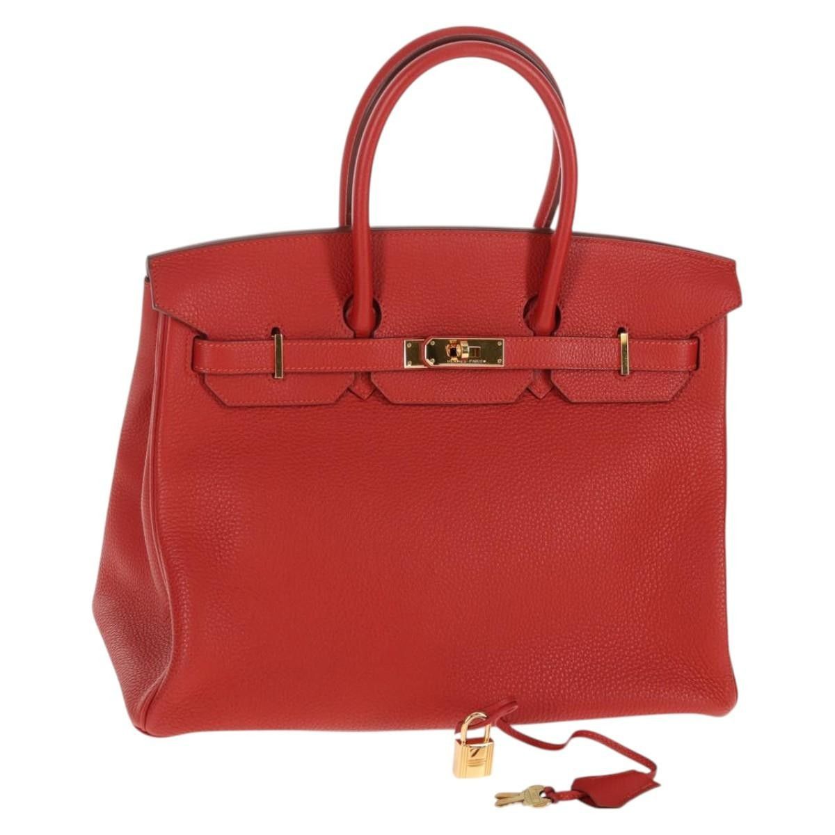 Hermes Hermes Birkin Handbag Red Togo with Gold Hardware Size ONE SIZE - 15 Thumbnail